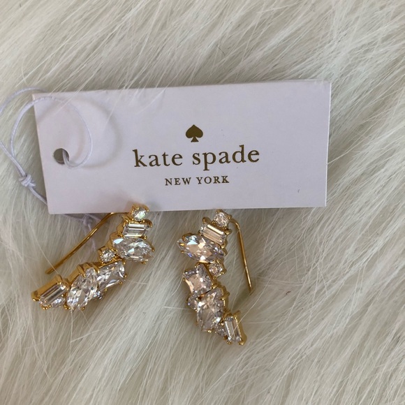 kate spade Jewelry - Kate Spade round drop rhinestone earrings NWOT